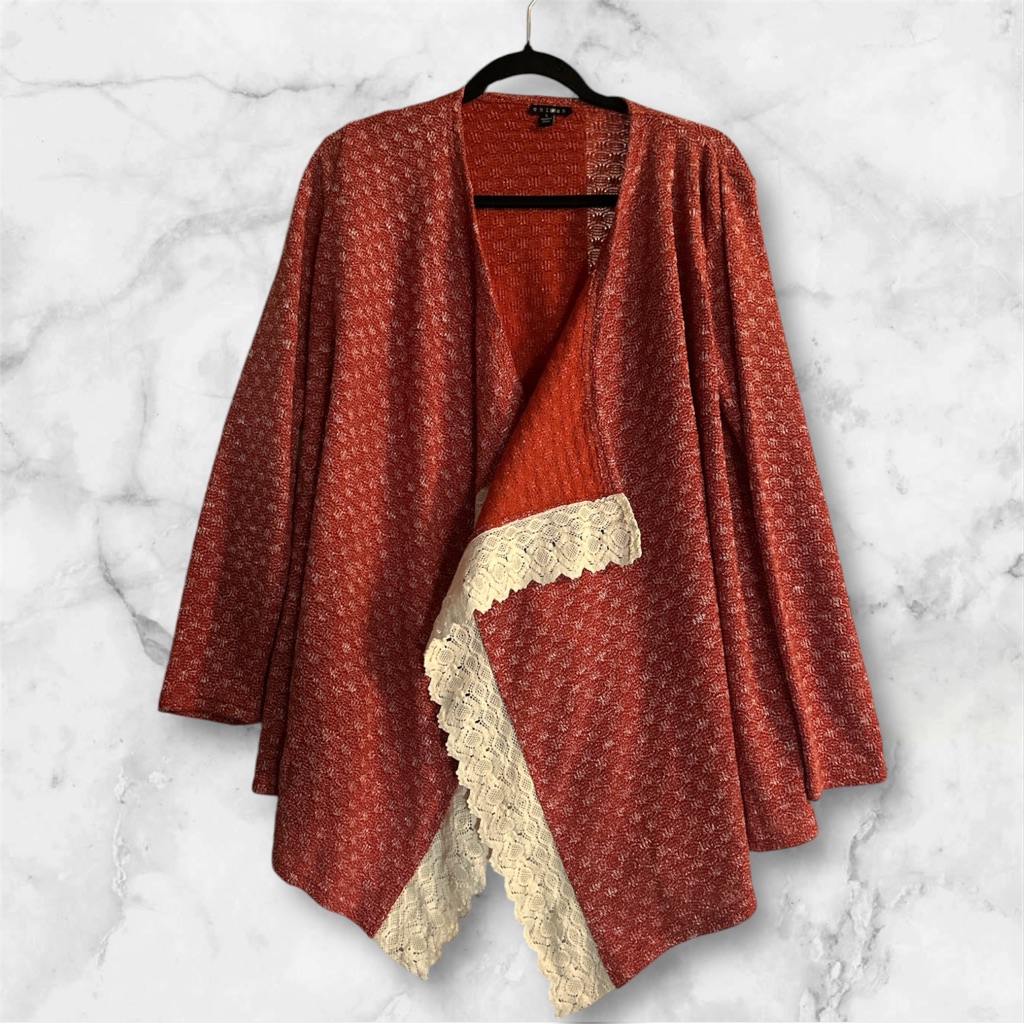 Women’s Chlaan Boho Knitted Kimono Cardigan Size Large (406)